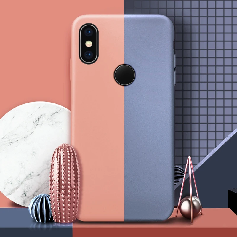 

Fashion case For Xiaomi Mix 2 2S 3 6X redmi 7note 7 Solid Color Silicone Cases on xiomi ksiomi note7 Cute Soft Simple Dust-proof