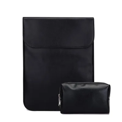 Горячая как коврик для мыши магнитная пряжка ноутбук рукав из искусственной кожи чехол для Macbook Pro 13 сумка 11 12 чехол для Xiaomi Air 13,3 ноутбук - Цвет: black sets