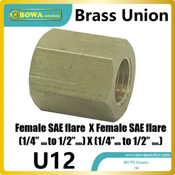 

Straight brass union - Female SAE flare X female SAE flare is used to diameter changes and thread type changes in pipelines
