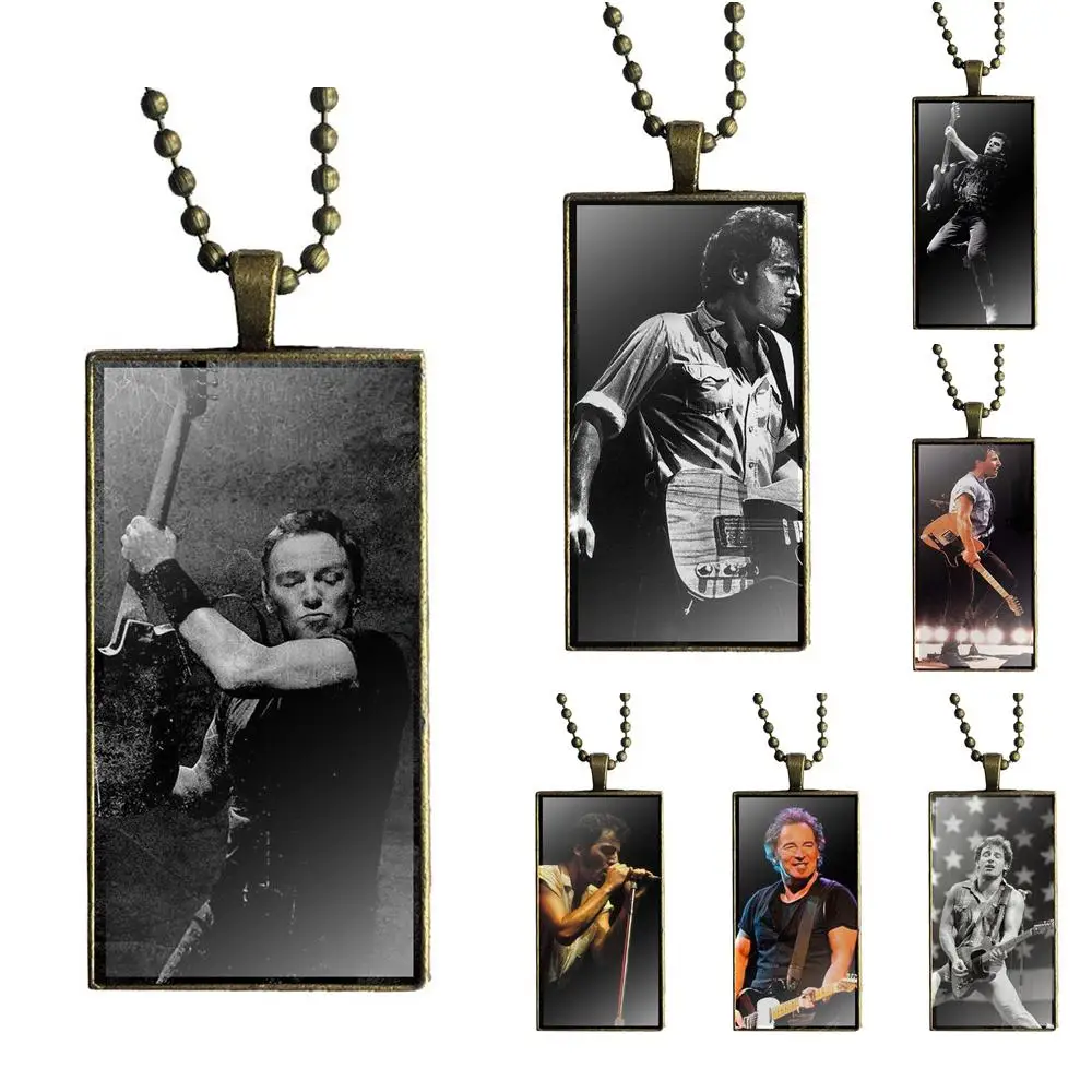 

Fashion Necklace Handmade Rectangle Shape Choker Necklace Jewelry Multi Designs For Child Bruce Springsteen Star Original