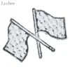 Lychee Life клетчатый флаг, нашивка с железным чеком для автомобиля, гоночный рок, отличительные знаки одежды, нашивка, аппликация для одежды ► Фото 3/4