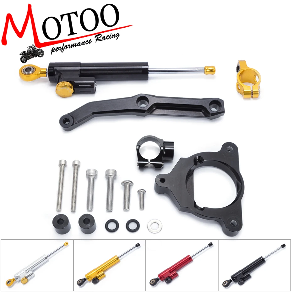 

Motoo - Motorcycle Full set CNC Steering Damper Stabilizerlinear Linear Stabilizer Bracket kit For Kawasaki Z800 Z 800 2013-2016