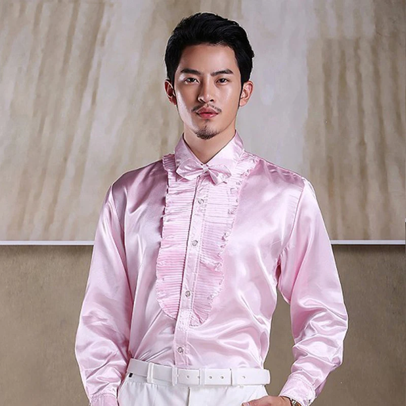 mens slim fit silk shirt