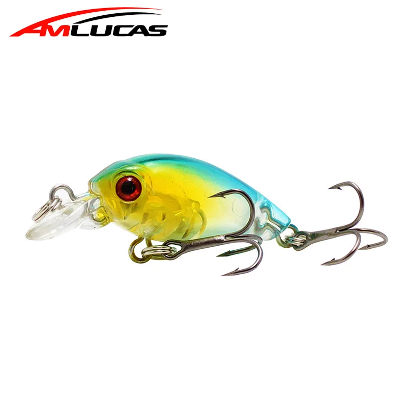 Amlucas, мини-кренкбейт, 4,5 см, 4,1 г, Chubby Spinner, Topwater Crankbait, искусственная жесткая приманка, воблеры, гольян, рыболовные приманки WW333Y