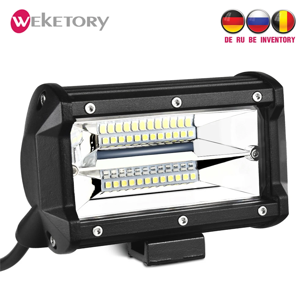 

weketory 5.5 inch LED Bar Rated 120W Actual 25W LED Work Bar Light for Tractor Boat OffRoad 4WD 4x4 Truck SUV ATV Driving 12V