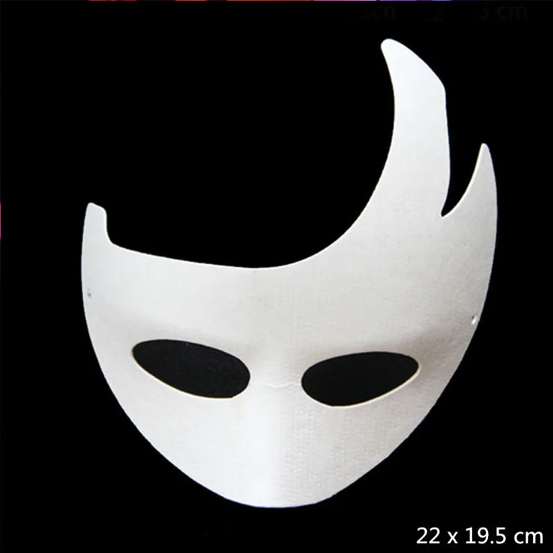 Новинка DIY Белая Бумага Неокрашенная Маска венецианская ручная целлюлозная маска для мужчин, женщин и детей карнавал на праздник, украшение для платья - Цвет: one horn