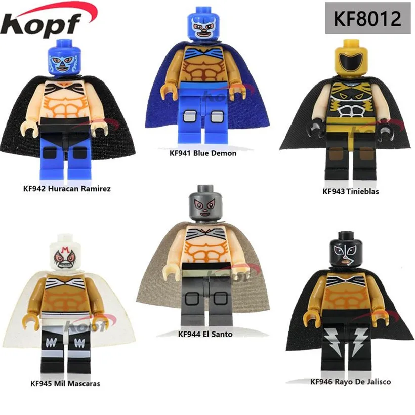 

Single Sale Mexico Movie Huracan Ramirez Mil Mascaras Rayo De Jalisco Super Heroes Building Blocks Children Gift Toys KF8012