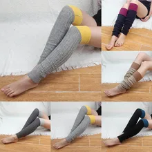 Популярные модные гетры, женские теплые зимние вязаные гетры до колена, теплые гетры, теплые гетры, гетры с манжетами, длинные носки