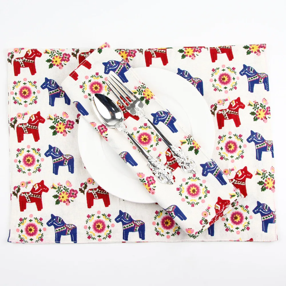 Buy Korean fashion Horse Print Fabric Napkins heat