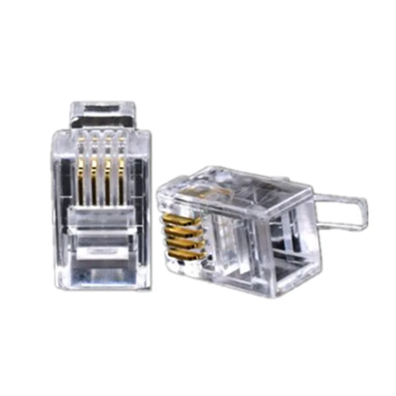 

100pcs Crystal Head RJ11 4P4C Modular Plug Gold Plated Brand New Network Connectors