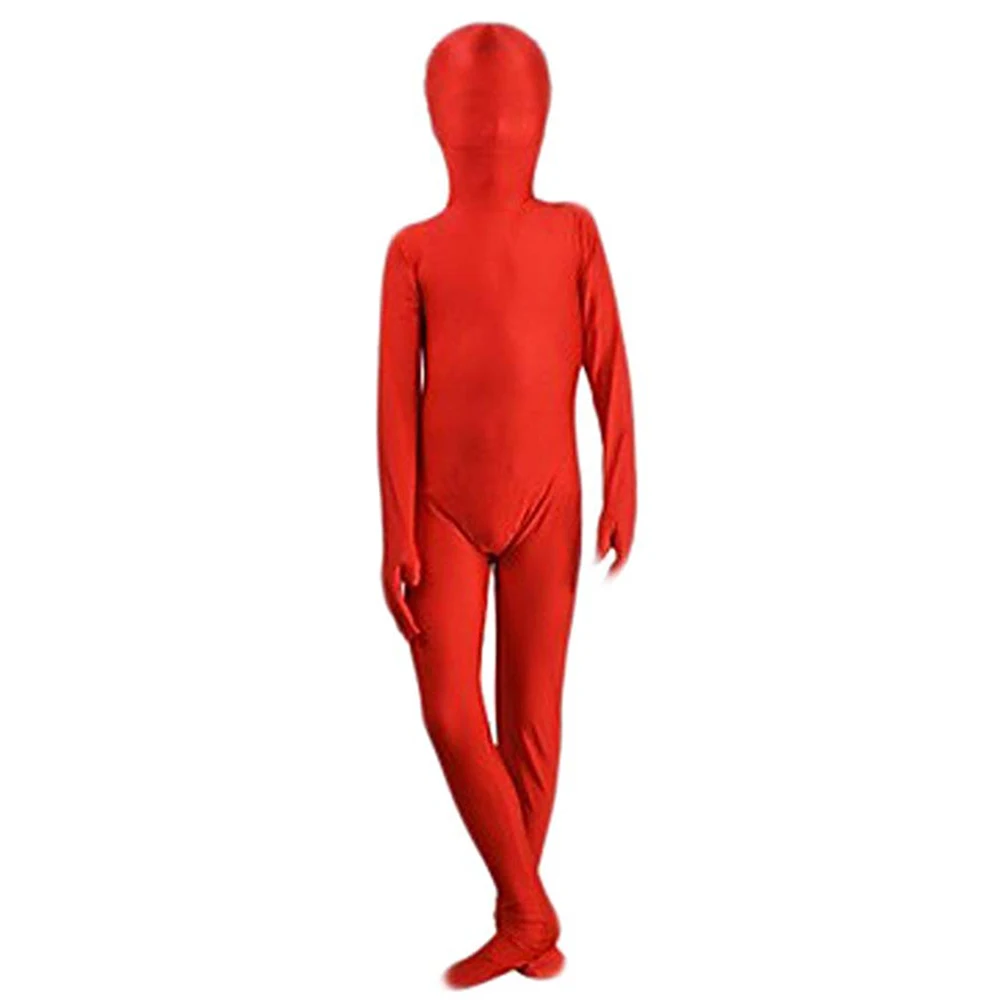 Child 3-12 Boys Black Zentai Suits One Piece Tights Full Body Zentai Spandex Girls Cosplay Halloween Costume for Kid cosplay costume