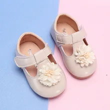 COZULMA/повседневная обувь с цветочным рисунком для маленьких девочек; вечерние Нескользящие туфли на плоской подошве с Т-образным ремешком; новая весенняя обувь для малышей; размеры 15-25