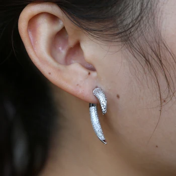 

AAA Cz Classic spike bar stud CZ Crystal Earrings with Tiny micro pave CZ Luxury Bridal Wedding Earrings for Women