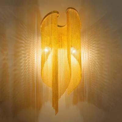 Italian Atlantis Luxury Chain Light Wall Lamps mirror light Stream sconce Wall Lights Bathroom light bedroom lamp For LOFT decor - Цвет абажура: B