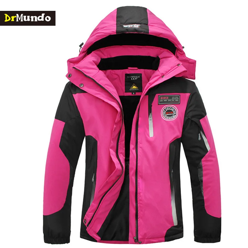DrMundo Plus Size SKI JACKET WOMEN FLECCE Mountain ski wear waterproof hiking outdoor snowboard