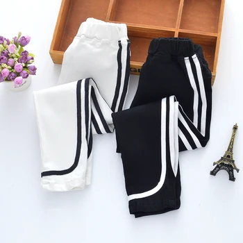 

Casual 2019 Girls Pants Spring Autumn Children Solid Trousers Cotton Kids White Leggings Teenage School Long Pants 3-15Y Clothes