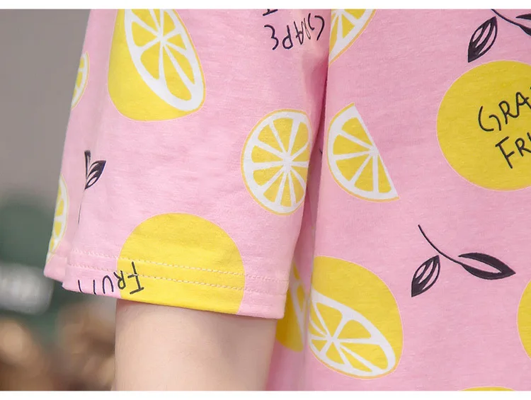 Nkandby Lemon Fruit женские футболки больших размеров летние свободные футболки с коротким рукавом женские повседневные топы с круглым вырезом 4xl