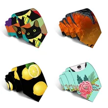 Забавные Галстуки классические с принтом собаки темно-синие свадебные галстуки аксессуары полиэстер мужские галстуки в точку 5LD30