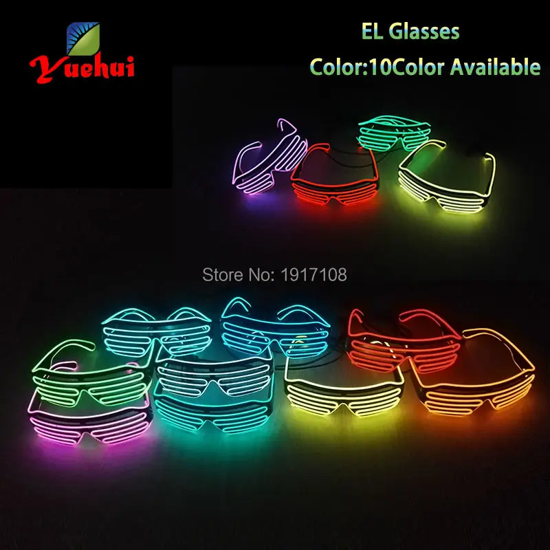 Горячая Распродажа, неоновый светодиодный светильник EL Wire, модные вечерние очки для украшения, светящийся/Устойчивый на EL инвертор