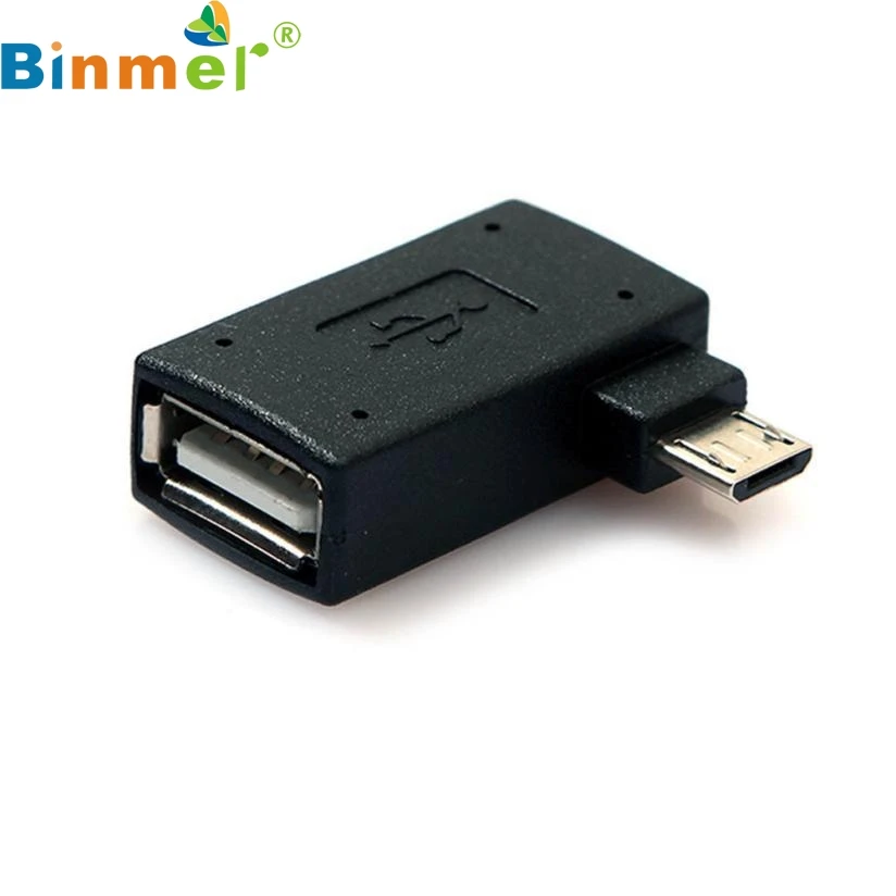 Высокое качество левый Угловой Micro USB 2,0 хост-адаптер OTG с USB питания для сотового телефона планшета micro female разъем питания S2