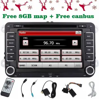 

Car radio dvd player 2din automagnitol in dash headunit for VW auto tactics Avtomagnitola build in free 8GB map card&Free canbus