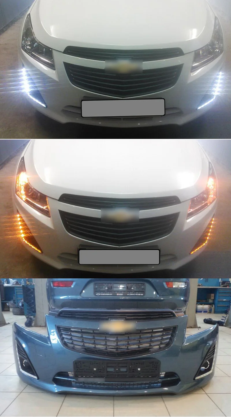 SNCN 2 шт. светодиодный светильник дневного света для Chevrolet Cruze автомобильные аксессуары Водонепроницаемый ABS 12 В DRL противотуманная фара украшение