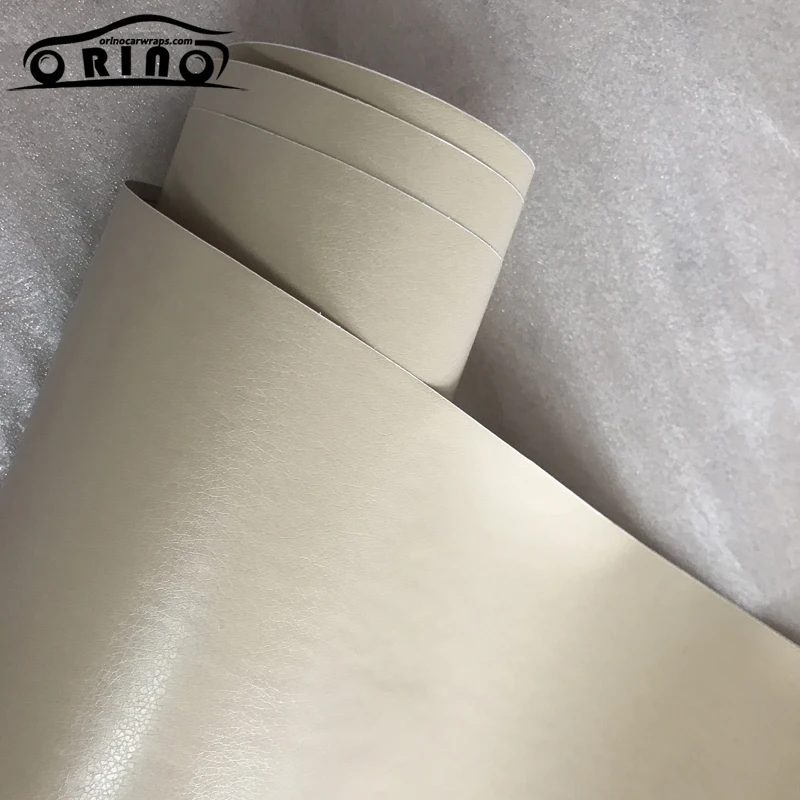 Beige Leather Vinyl Film Sticker-4