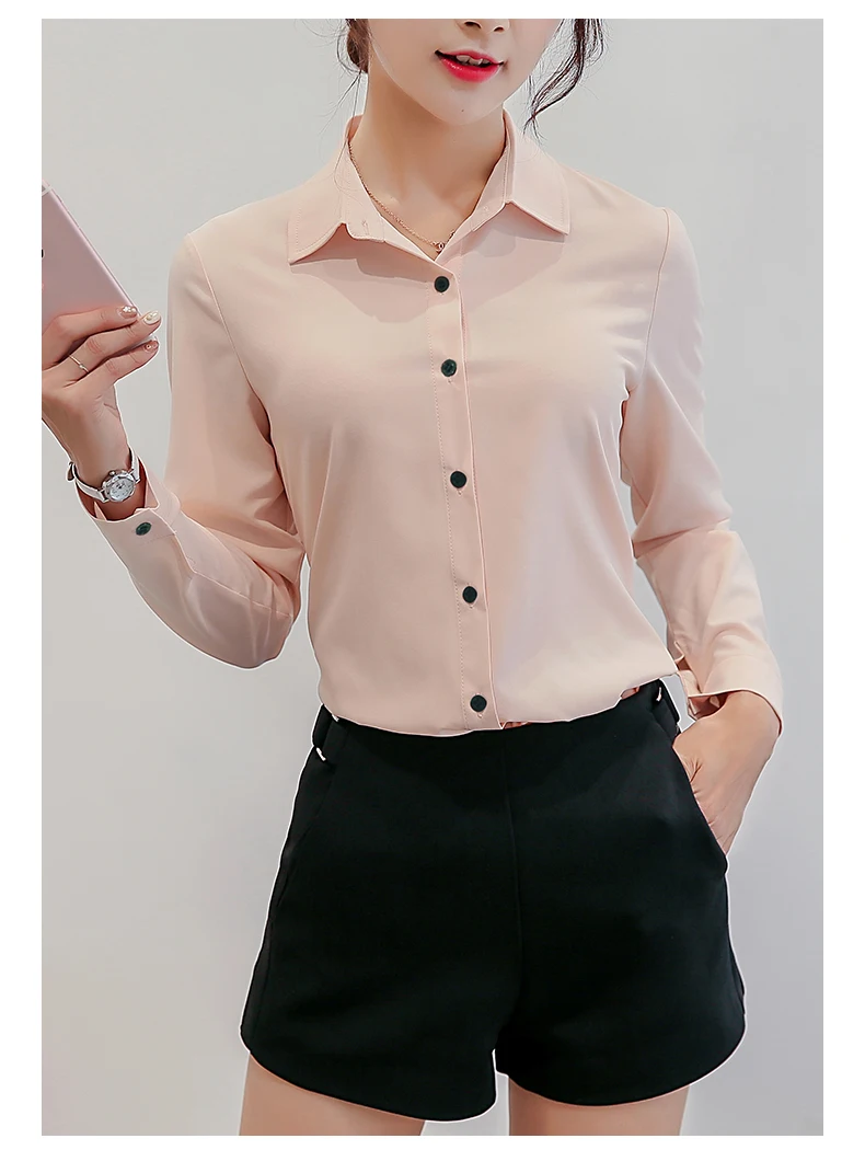 Модные блузки женские топы и блузки белые/розовые осенние свободные блузки женские блузки с длинным рукавом Женские рубашки размера плюс XXL