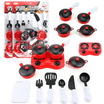 

Cookware children's suction board play kitchen kitchen utensils Red simulation tableware wholesale children's toys