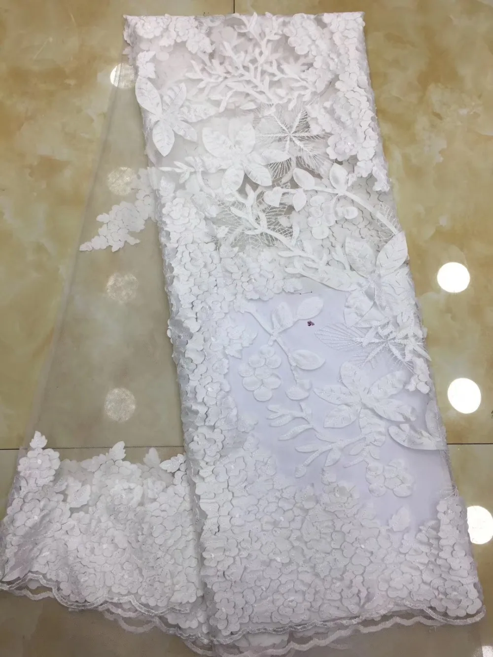 

New design French lace, elegant African chiffon lace fabric party dress