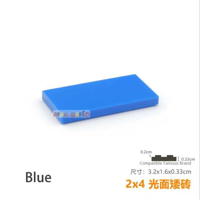 20pcs/lot DIY Blocks Building Bricks Smooth 2X4 Educational Assemblage Construction Toys for Children Size Compatible With Brand Blue