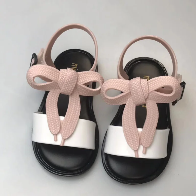 Новинка лета 2019 мини туфли Melissa Jelly Нескользящие Детские пляжные сандалии для