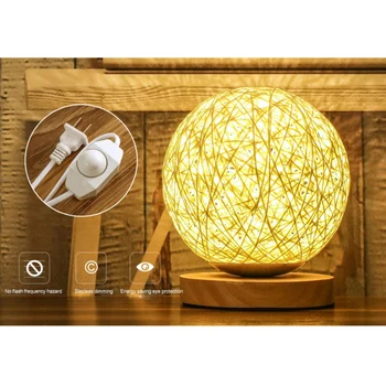 

3D LED Night Light Rattan Moon Moonlight Romance Table Desk Moon Lamp Table Desk Colorful Lamp Party Home Decoration Accessories