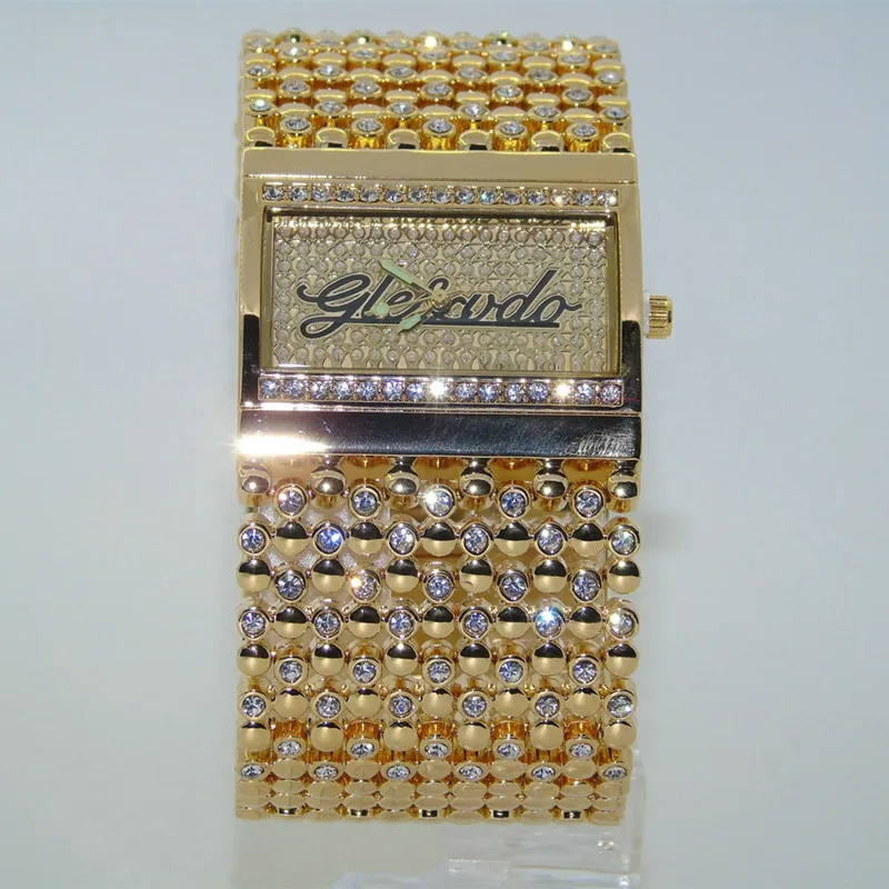 

2018 G&D GLE&VDO Brand New Womens Watches Luxury Crystal Stainless Steel Ladies Bracelet Watches Fashion Quartz Watches Gifts