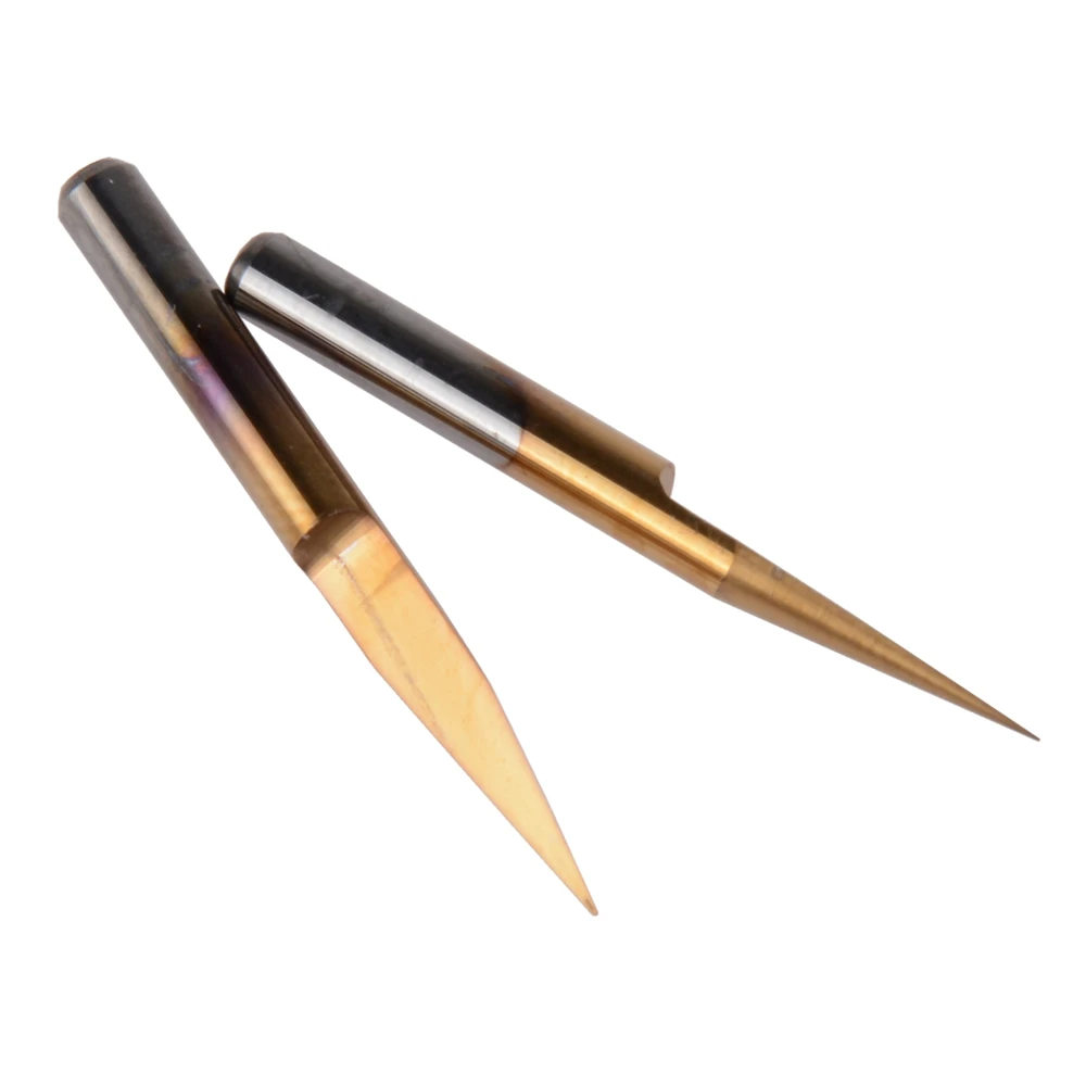 

New Titanium 10Pcs 15 Degree 0.1mm Carbide Engraving Bits CNC Router Tool for PCB Board Free shipping
