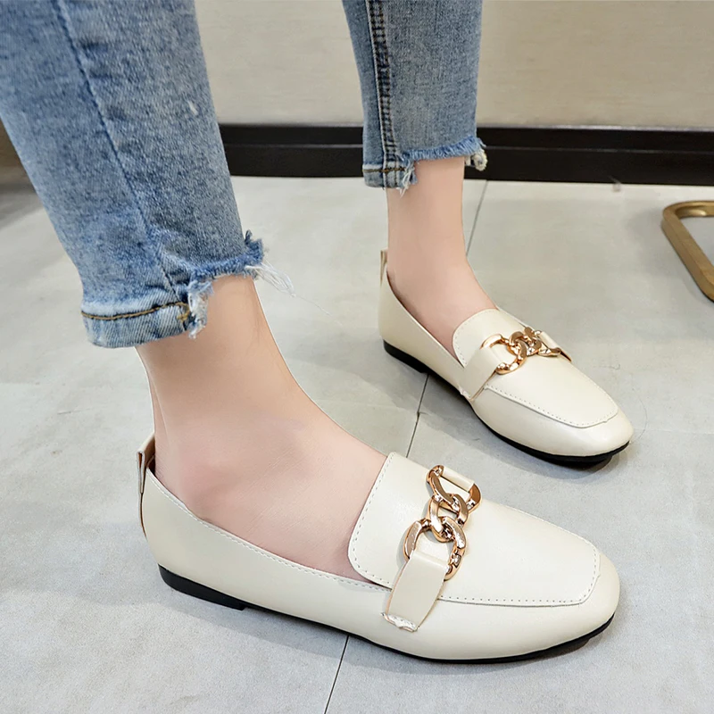 

New Arrival summer Casual Female Single shoes Leather Women Loafers SHOES Moccasins Fashion Slip On Women Flats Shoes 35-41