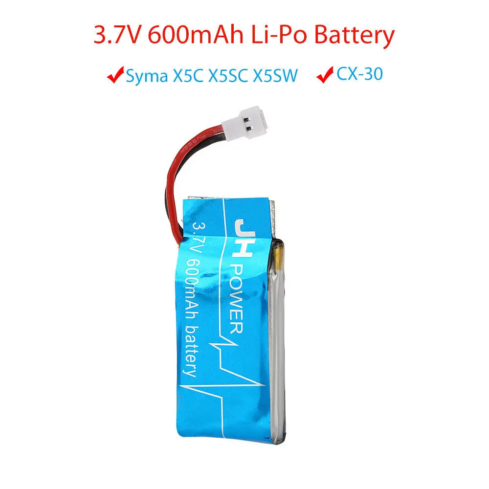 Tomlov 3 7v 600mah li po rechargeable battery replacement for x5c x5sc