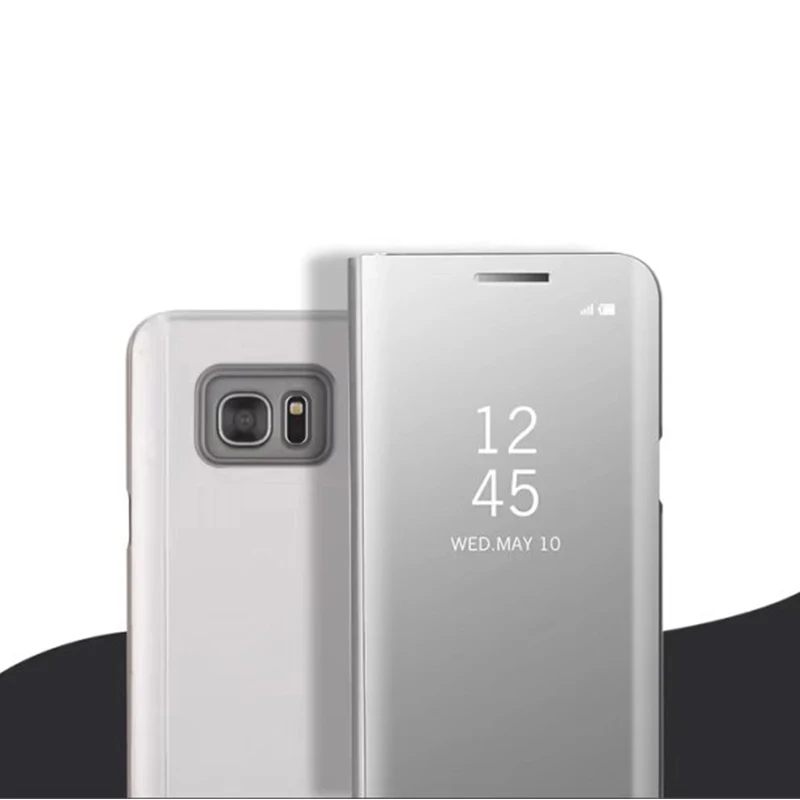 HereCase зеркальный кожаный чехол для Samsung Galaxy S10e S9 S8 Plus прозрачный умный флип с