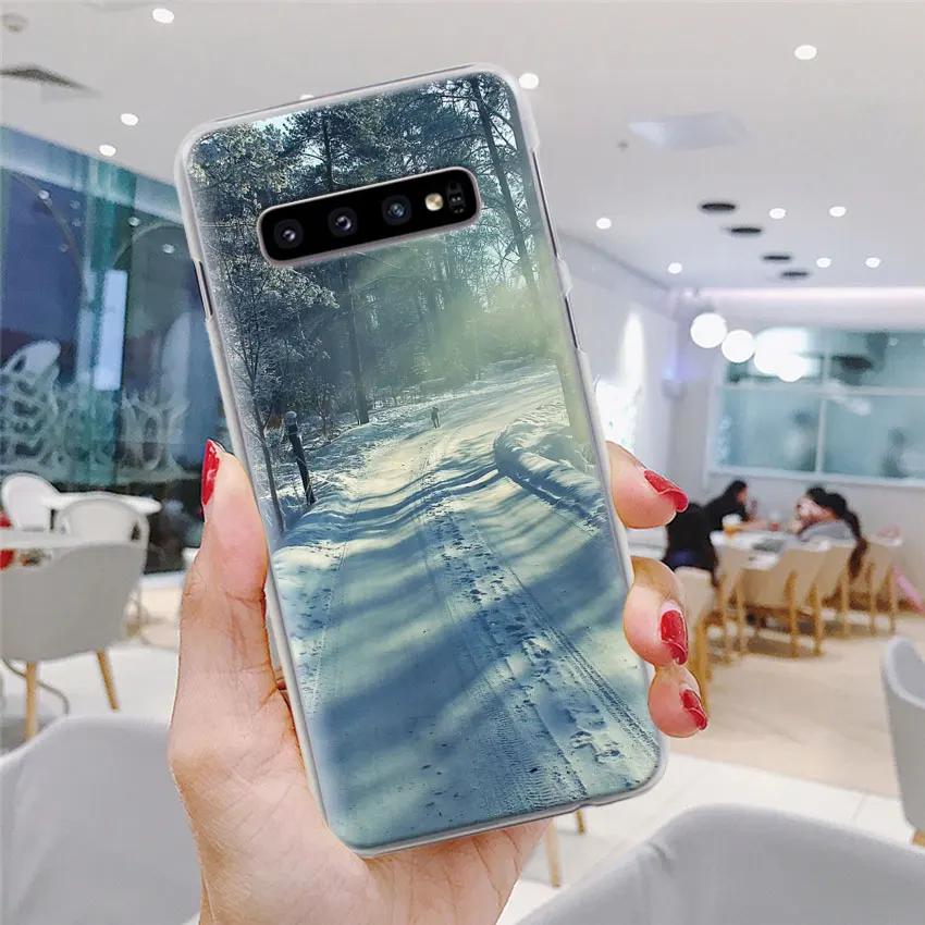 Зимний Снежный лес чехол для телефона для samsung Galaxy S10e S10 плюс S7 S8 S9 Plus, Note 8, 9, 10, плюс S10 5G M20 M30 жесткий чехол Coque