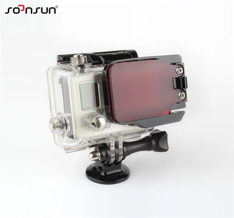 SOONSUN красный подводный корпус Объективы для подводной съемки цветной фильтр GoPro