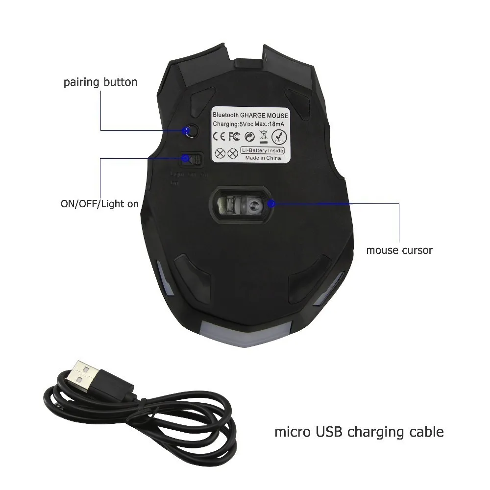 CHUYI 6 Buttons Silent Bluetooth Wireless Mouse Rechargeable 1600DPI Computer Gaming Mice Optical Game Mause For PC Laptop Gamer CHUYI 6 Buttons Silent Bluetooth Wireless Mouse Rechargeable 1600DPI Computer Gaming Mice Optical Game Mause For PC Laptop Gamer