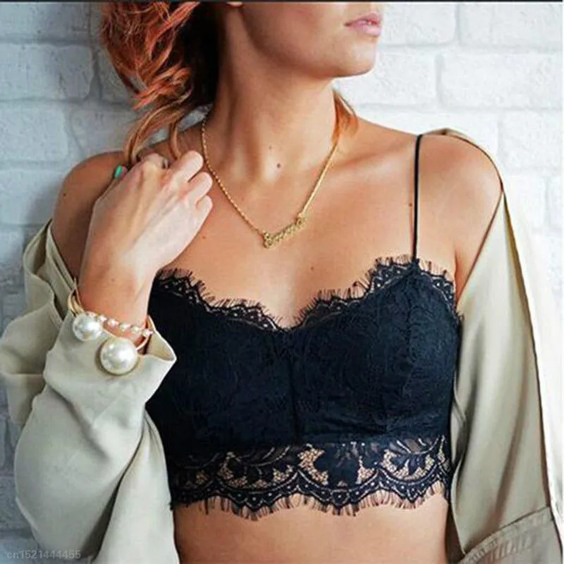 

Women Lace Chic Sport Bra Breathable Floral Lace Bra For Yoga Holiday Beachwear Top