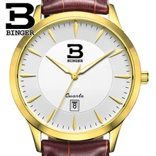 Швейцарские мужские часы люксовый бренд Бингер Бизнес Кварцевые полностью из нержавеющей стали водонепроницаемые наручные B3005M-5