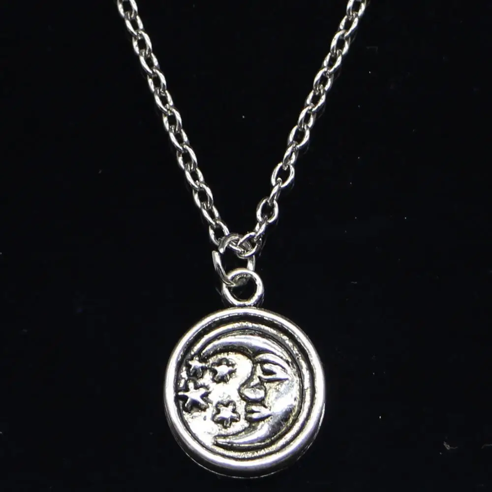 20pcs New Fashion Necklace 19x15mm circle moon star Pendants Short Long Women Men Colar Gift Jewelry Choker | Украшения и