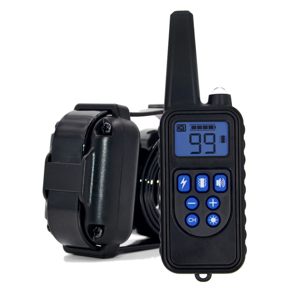  Remote Control Waterproof Dog Training Electric Shock Collar Rechargeable Adjustable Levels Dog Tra