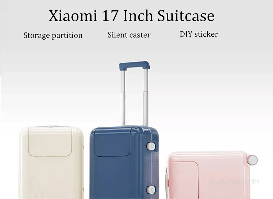 Чехол для детского костюма Xiaomi, 17 дюймов, для багажа, водонепроницаемый, для кемпинга, путешествий, чехол на колесиках, с наклейкой «сделай сам», Kawaii, Makrolon, для путешествий