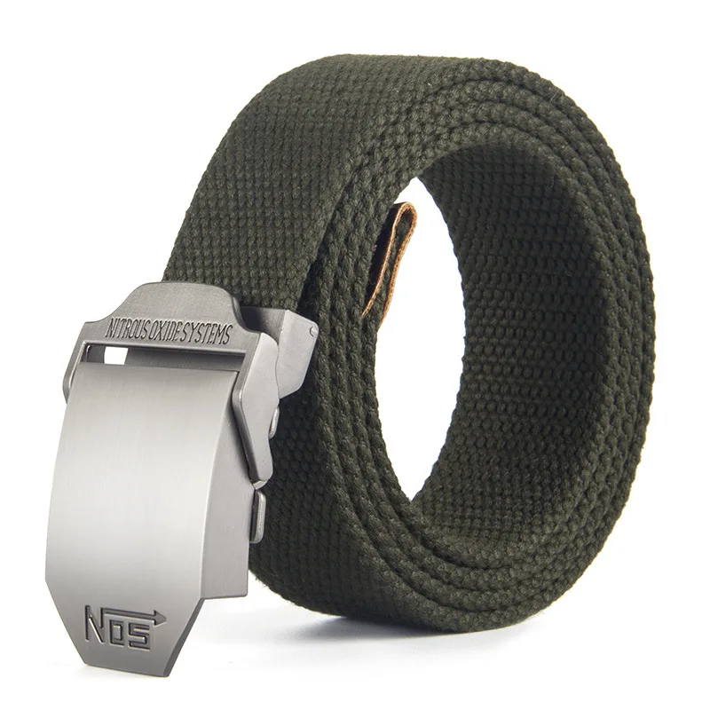 

casual tactical belt Top quality 4 mm thick 3.8 cm wide Unisex canvas belt Outdoor Automatic Alloy buckle men Belt