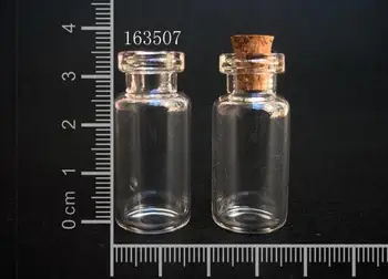 

20 pcs 2ml 16x35mm Small Clear Glass Bottle Vial Pendant With Cork and Hook For Wedding Holiday Decoration Christmas Gifts