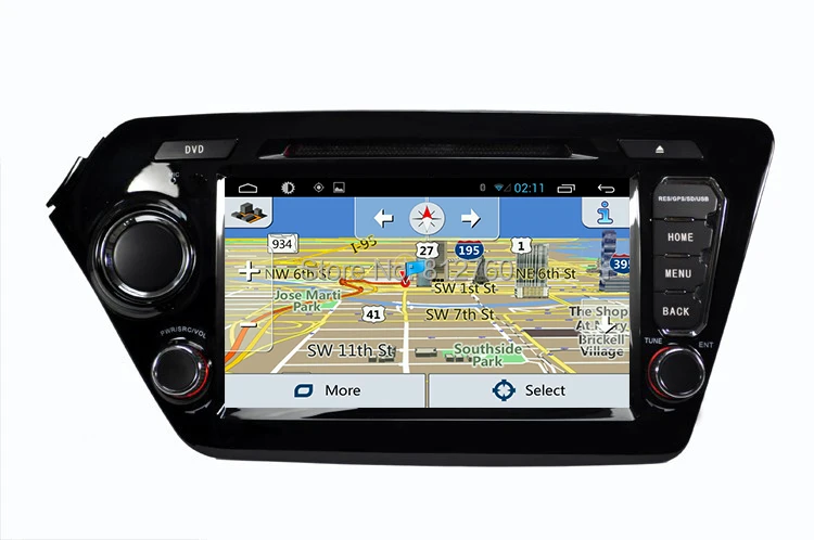 Excellent 4 Core Android 8.1 car dvd player GPS navigation car video player 8 inch 1024*600 for Kia K2 RIO 2011 2012 2013 2014 2015 2016 3