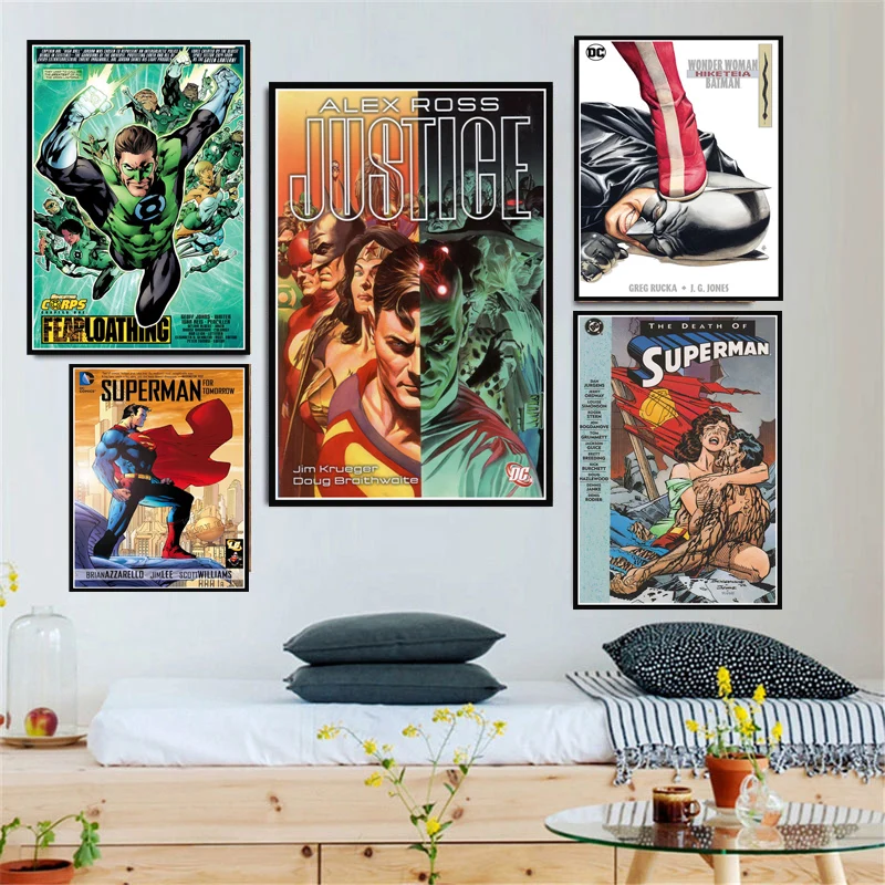 DC комикс Супермен чудо женщина Лига справедливости искусство на холсте